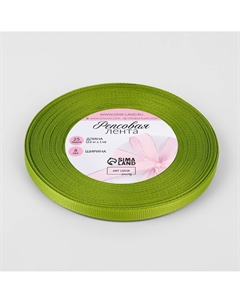 Лента репсовая, 6 мм, 23 ± 1 м, цвет зеленый №141 Арт узор