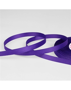 Лента репсовая, 6 мм, 23±1 м, фиолетовая №35 Арт узор