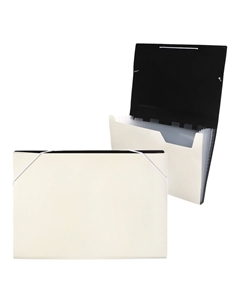 Папка картотека а4, top deluxe, 6 отделений, пластиковая, 1000 мкм, молочная Calligrata