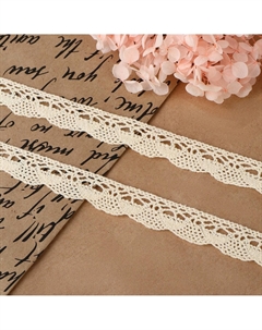 Кружево вязаное, 20 мм × 15 ± 1 м, цвет бежевый Арт узор