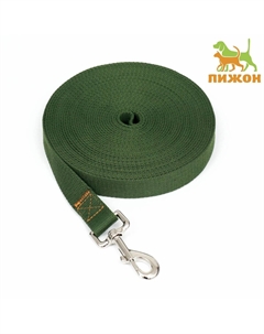Поводок брезентовый, 10 м × 2.5 см, хаки Пижон
