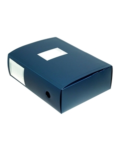 Папка-короб архивная а4, корешок 100 мм, пластик, вырубная застежка, синяя, до 900 листов Calligrata