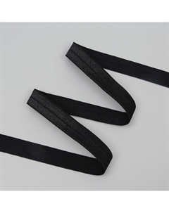 Косая бейка, эластичная, 15 мм, 50±1 м, черная Арт узор