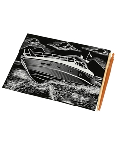 Гравюра SCRATCHART-GOLD-YATCH1 Multi art