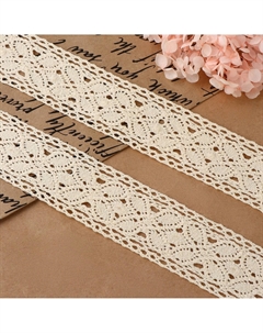 Кружево вязаное, 40 мм, 10±1 м, бежевое Арт узор