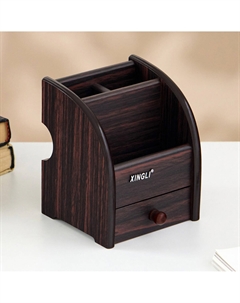 Органайзер 3 секции, 1 выдвижной ящик, серия вишня с кантом черным, 12×12×14 см Nobrand