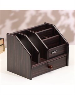 Органайзер 6 секций, ящик, дерево в полоску, 22×15×16 см Nobrand