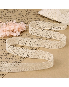 Кружево вязаное, 28 мм × 10 ± 1 м, цвет бежевый Арт узор