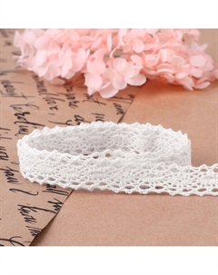 Кружево вязаное, 15 мм, 10±1 м, белое Арт узор