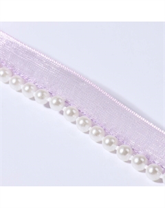 Лента декоративная с бусинами, 12 мм, 4,5 ± 0,5 м, цвет сиреневый №44 Арт узор