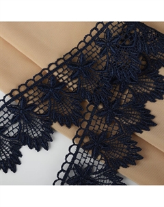 Кружево гипюровое, 49 мм × 11 ± 1 м, цвет темно-синий Nobrand
