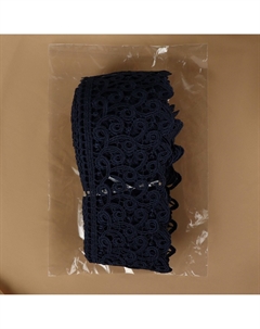 Кружево гипюровое, 78 мм × 11 ± 1 м, цвет темно-синий Nobrand