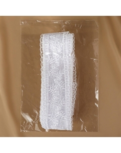 Кружево на сетке, 50 мм, 11±1 м, белое Nobrand