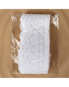 Кружево на сетке, 85 мм, 11±1 м, белое Nobrand