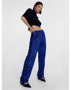 Брюки женские синие с леопардовым принтом Mark formelle