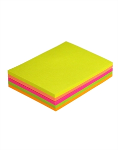 Блок с липким краем, 100 листов, 5 цветов, флуоресцентный Calligrata