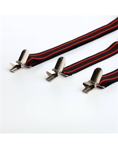 Подтяжки взрослые, ширина 2,5 см, цвет черный/красный Nobrand