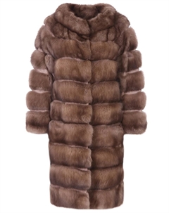 Шуба соболиная с кожей питона Simonetta ravizza