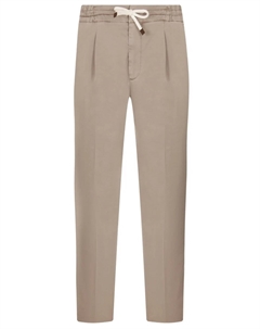 Брюки хлопковые на кулиске Brunello cucinelli