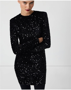 Платье мини из пайеток черного цвета 2mood