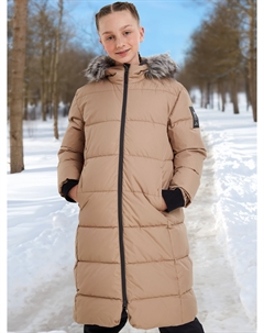 Пальто утепленное для девочек Orlov, Бежевый Tokka tribe