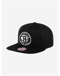 Бейсболка с прямым козырьком MITCHELL NESS HHSS3256-BNEYYPPPBLCK Brooklyn Nets NBA (черный), Черный Mitchell and ness