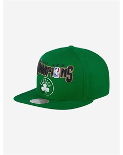 Бейсболка с прямым козырьком MITCHELL NESS HHSS4225-BCEYYPPPGREN Boston Celtics NBA (зеленый), Зеленый Mitchell and ness