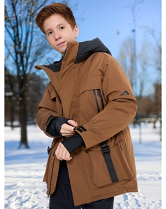 Пальто утепленное для мальчиков, Коричневый Oldos