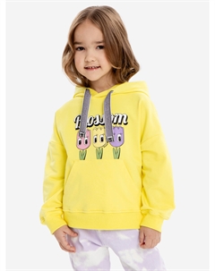 Худи оверсайз с принтом жёлтое для девочки, Желтый Button blue