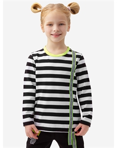 Лонгслив черно-белый в полоску, Белый Button blue