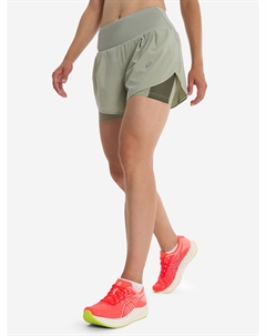 Шорты женские Road 2-N-1 3.5in, Зеленый Asics