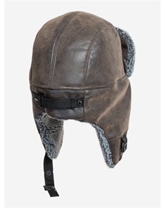 Шапка ушанка мужская зимняя Авиатор искусственная кожа коричневый, Коричневый Holster