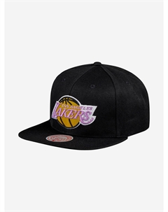 Бейсболка с прямым козырьком MITCHELL NESS 6HSSJS19079-LALBLCK Los Angeles Lakers NBA (черный), Черный Mitchell and ness