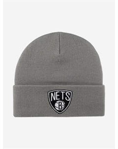 Шапка с отворотом MITCHELL NESS EU175-TEAMTALK-GRY Brooklyn Nets NBA (серый), Серый Mitchell and ness