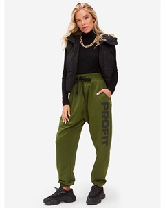 Брюки "бананы" женские с принтом, Зеленый Profit