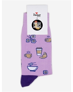 Носки с рисунками St.Friday Socks x Sock Club Moscow, Еда, Фиолетовый St. friday