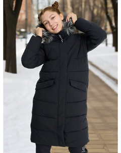 Пальто утепленное для девочек, Черный Northland