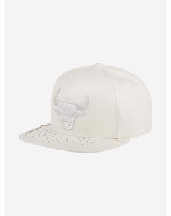 Бейсболка с прямым козырьком MITCHELL NESS 6HSSMM19224-CBUWHIT Chicago Bulls NBA (белый), Белый Mitchell and ness