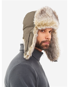 Шапка-ушанка мужская зимняя меховая с маской Евро Волк, Зеленый Huntsman