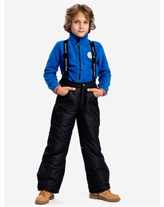Брюки утепленные с подтяжками для мальчика, Черный Button blue
