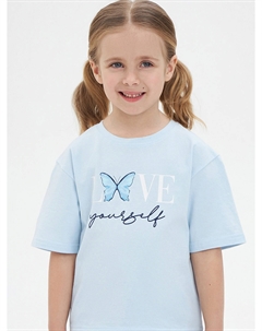 Футболка для девочек с принтом KIDS, Голубой Totti