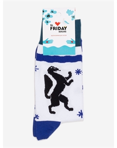 Носки с рисунками St.Friday Socks, Геральдика, Белый St. friday