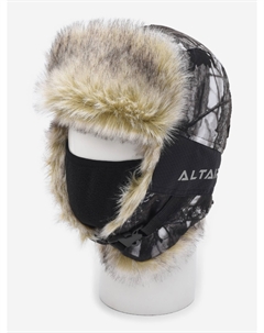 Шапка-ушанка мужская зимняя Альтаир на искусственном меху, Белый Huntsman