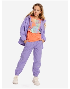 Брюки-джоггеры с поясом на резинке для девочки, Фиолетовый Button blue