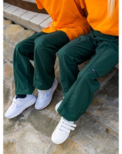 Брюки прямого силуэта из мембраны с флисовой подкладкой для мальчика и девочки, Зеленый Looklie