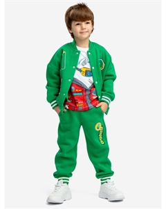 Брюки трикотажные с начесом для мальчика, Зеленый Button blue