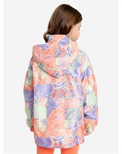 Ветровка-анорак с капюшоном с принтом мультицвет для девочки, Мультицвет Button blue