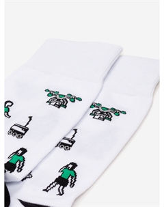 Комплект носков St.Friday Socks x Sock Club Moscow, Москвичи, Две пары носков, Белый St. friday