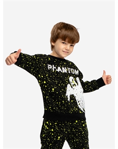 Толстовка с принтом черная, Черный Button blue