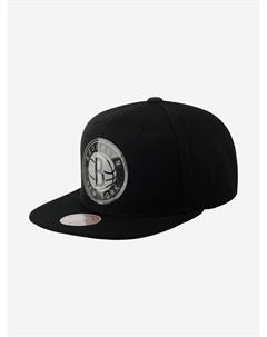 Бейсболка с прямым козырьком MITCHELL NESS HHSS6047-BNEYYPPPBLCK Brooklyn Nets NBA (черный), Черный Mitchell and ness